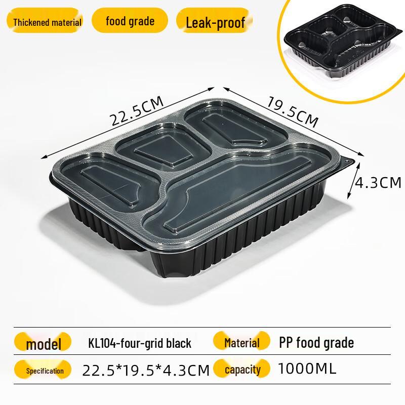 Disposable 4-Compartment Lunch Box