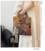 2024 Women's Cross-border Linen Bamboo Handbag with Embroidery and Sequins
