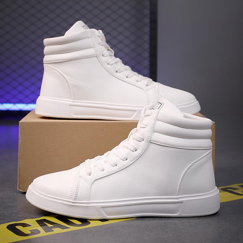 Fashion Spring Fashion Red Men's Sneakers High Top Skateboarding Shoes for Men Casual Shoes Unisex Waterproof Leather Sneakers for Women