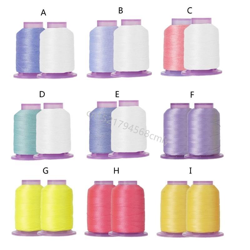 Polyester Sewing Thread Night Glowing Thread 550yds Each for Sewing Machine 6XDE