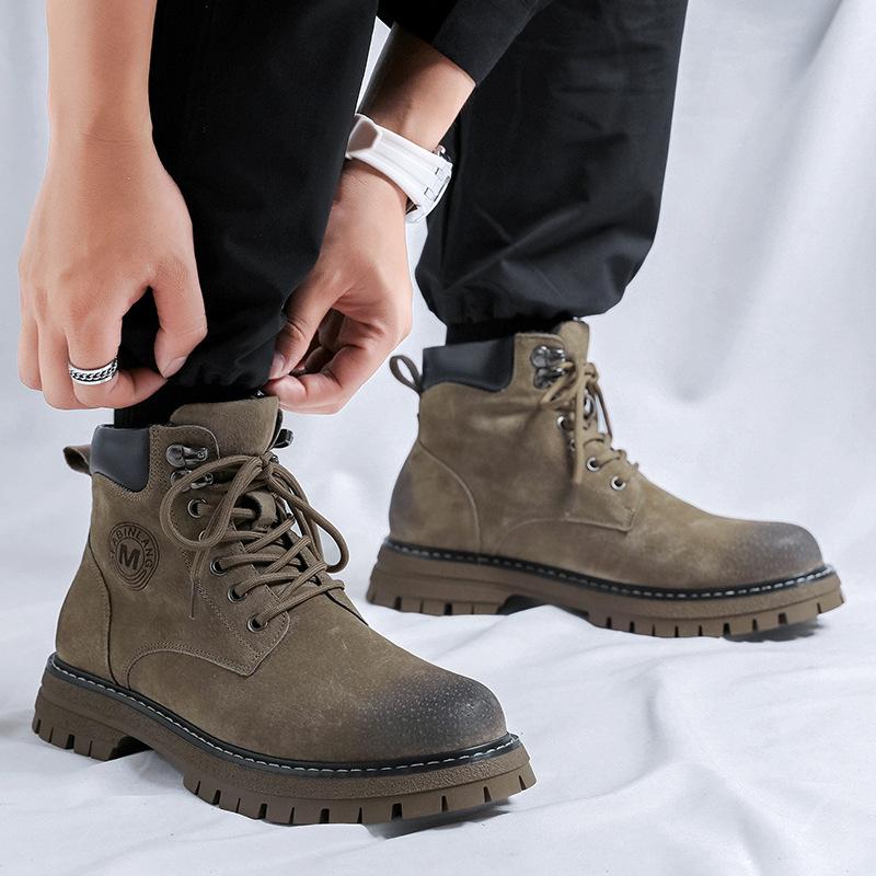 Martin boots men's versatile British style high-top rhubarb boots men's thick-soled heightening outdoor tooling boots 6711-K