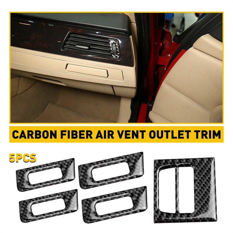 For BMW E90 E92 E93 3 Series 2005-2012 Carbon Fiber Style Center Console Air Vent Outlet Cover Trim Car Interior Accessories