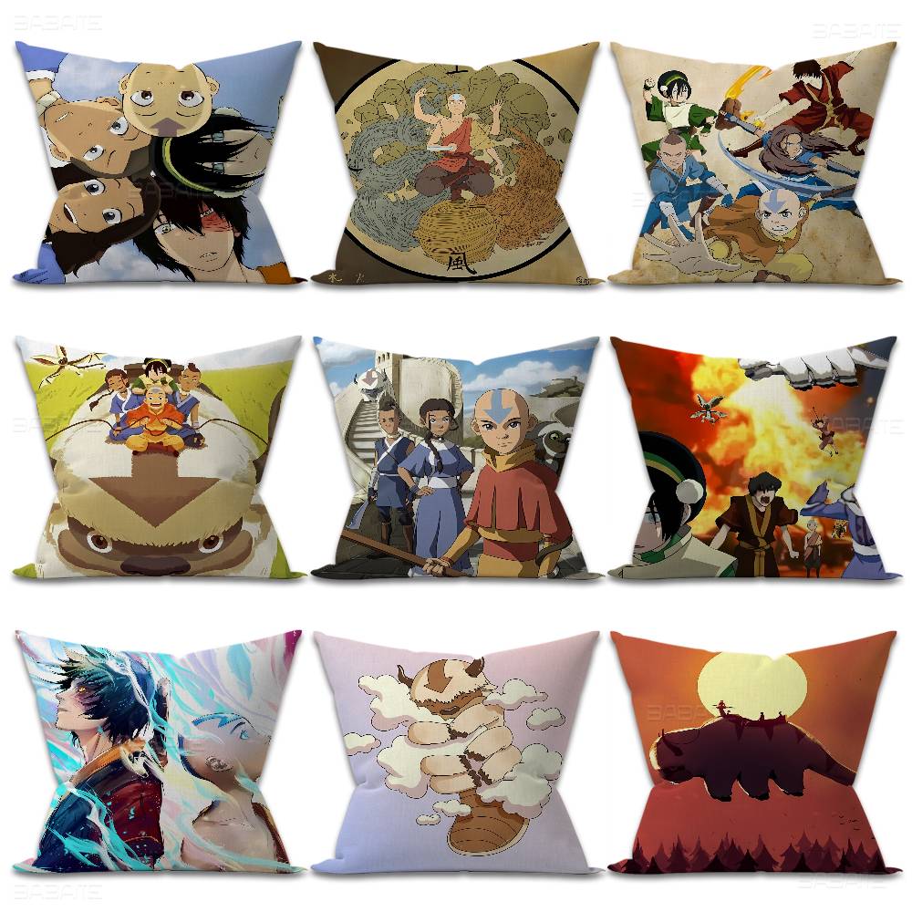 Avatar The Last Airbender Pillow Covers Cartoon Sofa Decorative Home Doublesided Printing Short Plush Cute Cushion Cover