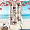Vintage Road Trip Vibe Print Beach Towel, Quick Drying, Suitable for Travel, Outdoor Sports, Jogging, the Beach and Swimming, Gift