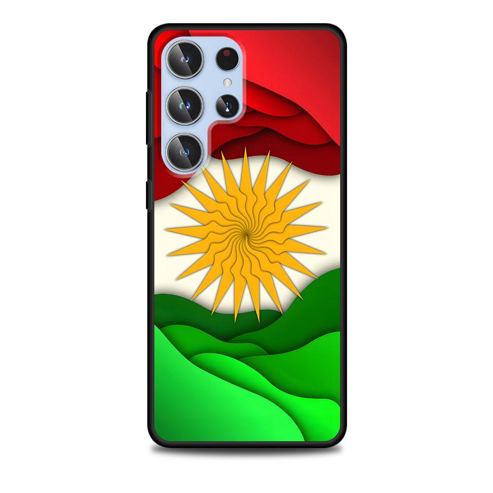 Kurdistan Flag Art Case for Samsung Galaxy S23 S21 S20 FE S24 S22 Ultra S10 S10e S9 Plus Soft Black TPU Phone Cover Bumper