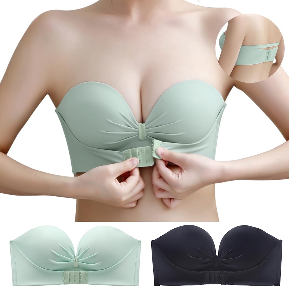 

Бюстгальтер без бретелек и стрингов, который остается на месте даже при тройной нагрузке на красивую грудь, и высокая трубка для внутренней поддержки груди. Черный бюстгальтер [APIKIE], [Измерено]