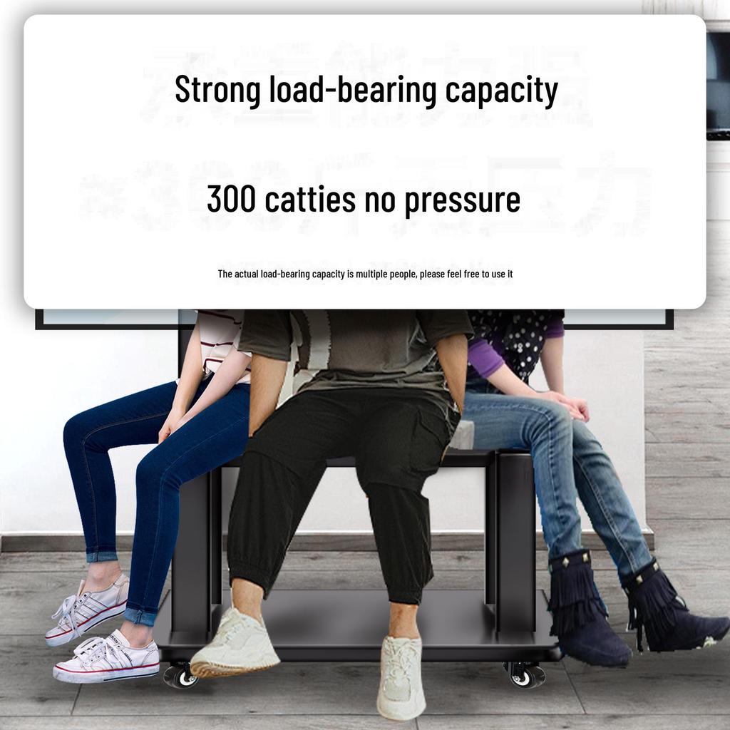 Mobile TV Floor Stand with Adjustable Mount and Shelf