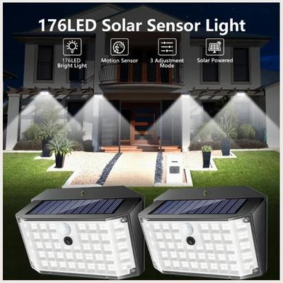 1/2/4Pcs 176 LED Solar Outdoor Wall Lights Waterproof Motion Sensor Solar Powered Sunlight Street Light for Garden Decoration