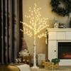 Artificial Birch with 120 LED Lights, 3 Brightness Levels, Foldable Branches, IP44, 150 Cm, White