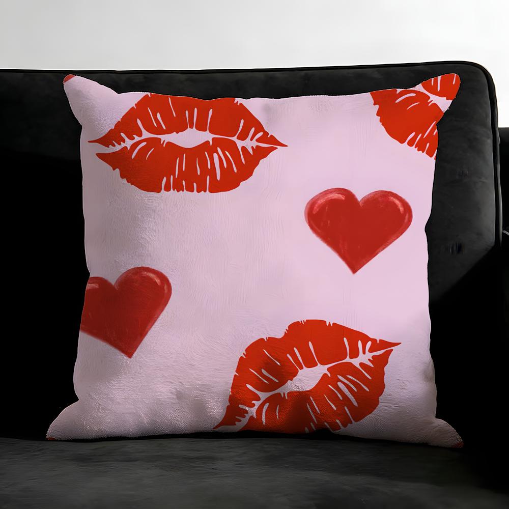 Lips Fashion Cushion Cover Pillowcase Ultra Soft Skin Friendly Fabric Cloud Like Comfort Concealed Zipper