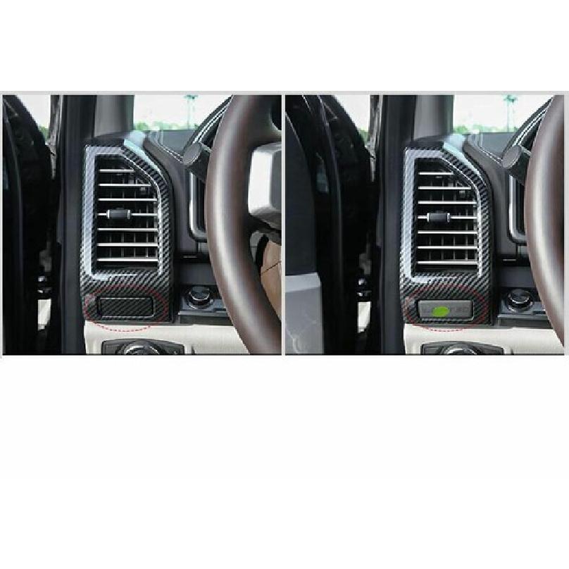 2015-20 3pcs For Ford F150 F-150 A Carbon Fiber Console L&R Air Outlet Vent Trim