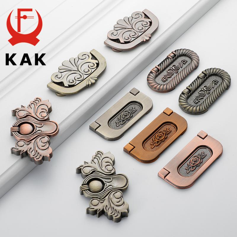 KAK Zinc Alloy Cabinet Knobs and Handles Tatami Hidden Door Handles Kitchen Handles Black Drawer Knobs Furniture Handle Hardware