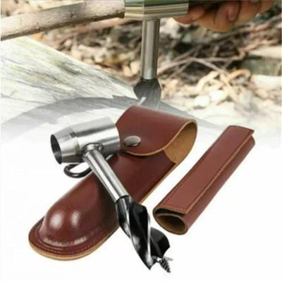 Auger Wrench Outdoor Survival Hand Drill With Protective Sleeve Survival Gear Tool Sports Jungle Crafts Camping Bushcraft Tools