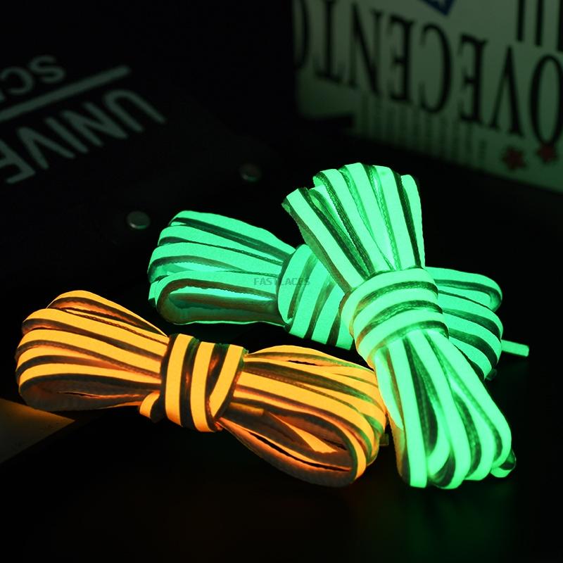 Luminous Shoelaces Fluorescent Shoe laces Glow In The Dark Night Semicircle Shoelace Sneakers Laces Shoes Luminous bracelet gift
