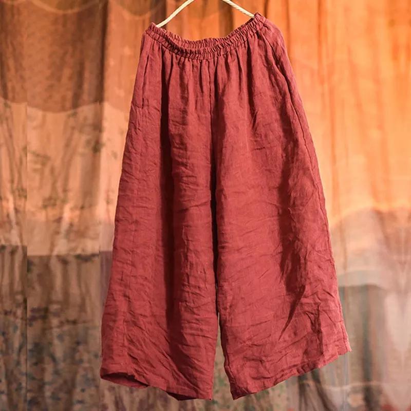 Sand Washed Wide Leg Loose Old Retro Literary Casual Pants Loose Plus Size Nine Point Straight Wide Leg Women