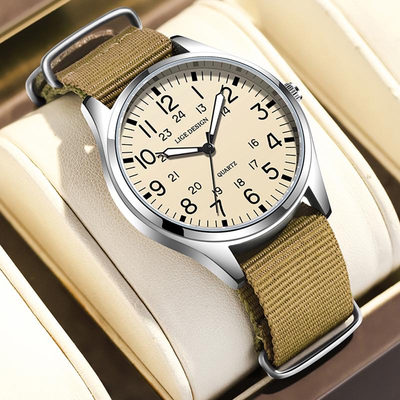New Army Military Watches For Men Casual Business Nylon Strap Luminous Watch Men Waterproof Date Men's Quartz Wristwatch