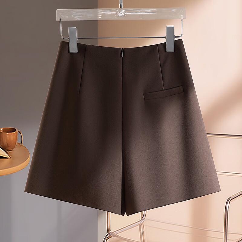 Sisbashe Petite Women's High-Waist A-Line Wide-Leg Shorts