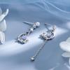 Korean Exquisite Cloud Crystal Tassel Earrings for Women Asymmetrical Planet Moon Drop Earrings Girls Party Daily Jewelry Gift