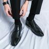 Fashion Weaving Formal Shoes For Men Brown Leather Men's Shoes Fashion Stitching Elegant Mans Autumn Footwear Male Wedding Shoes