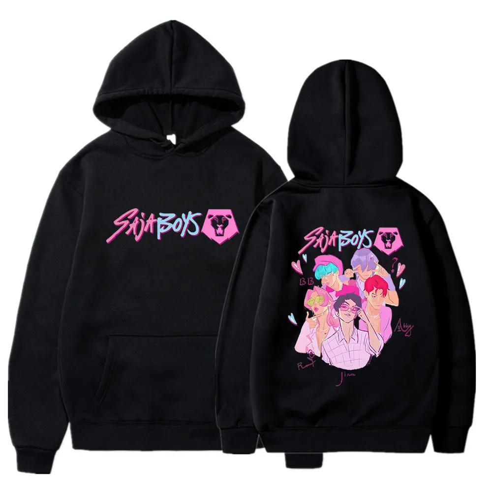 Men's Hooded Sweatshirt Kpop Demon Hunters Graphic Pullover Hoodie Street Fashion Sweatshirt Training Hoodie Warm Style