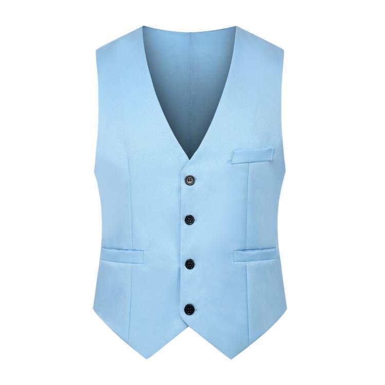 Men's Korean Style Slim Suit Vest - Business Casual for Spring & Autumn, Professional Groomsmen Dress Vest.