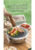 Korean-Style Stainless Steel Round BBQ Grill & Fire Pit with Non-stick Baking Pan