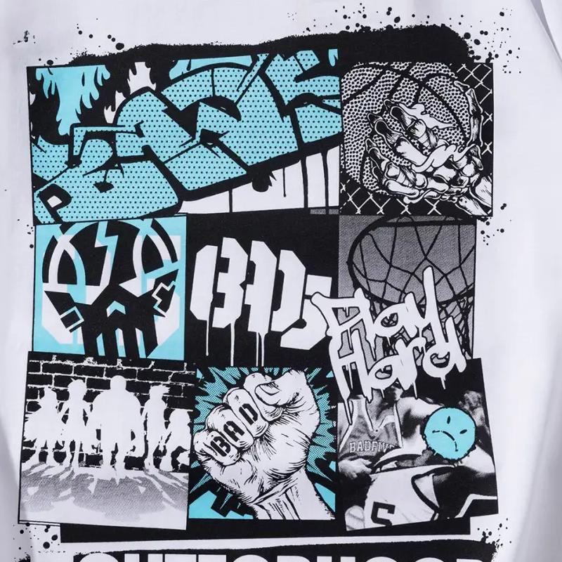 Li Ning Basketball Printed Pattern Round Neck Pullover Short Sleeve T-Shirt Fashion Loose Versatile Shorts Casual Sports Set AHSUA27-1+AKST543-3