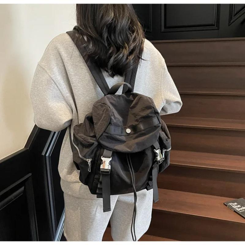 Fashi Versatile Women Drawstring Shoulder Bags Outdoor Sports Travel Ladies Backpack Casual College Female Nyl Handbags Tote