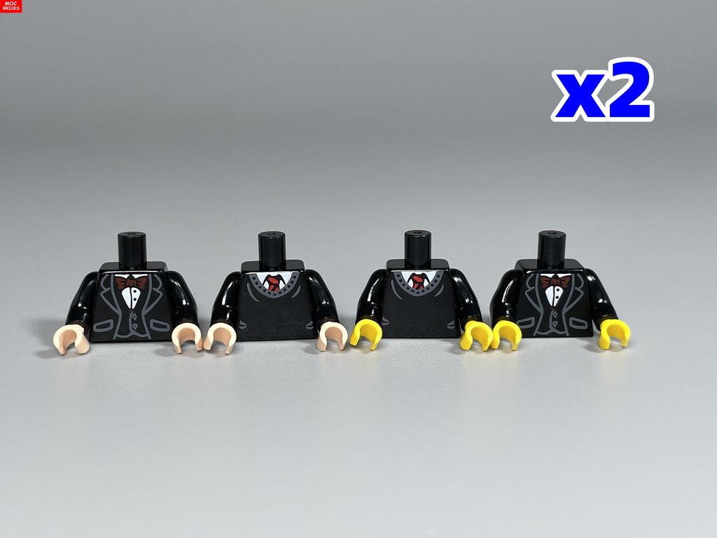 MOC Bricks Suit Series Chef Bridegroom Torso Cloth 4cm Figure Body Part Educational Building Blocks Assembled Toys Plastic Doll