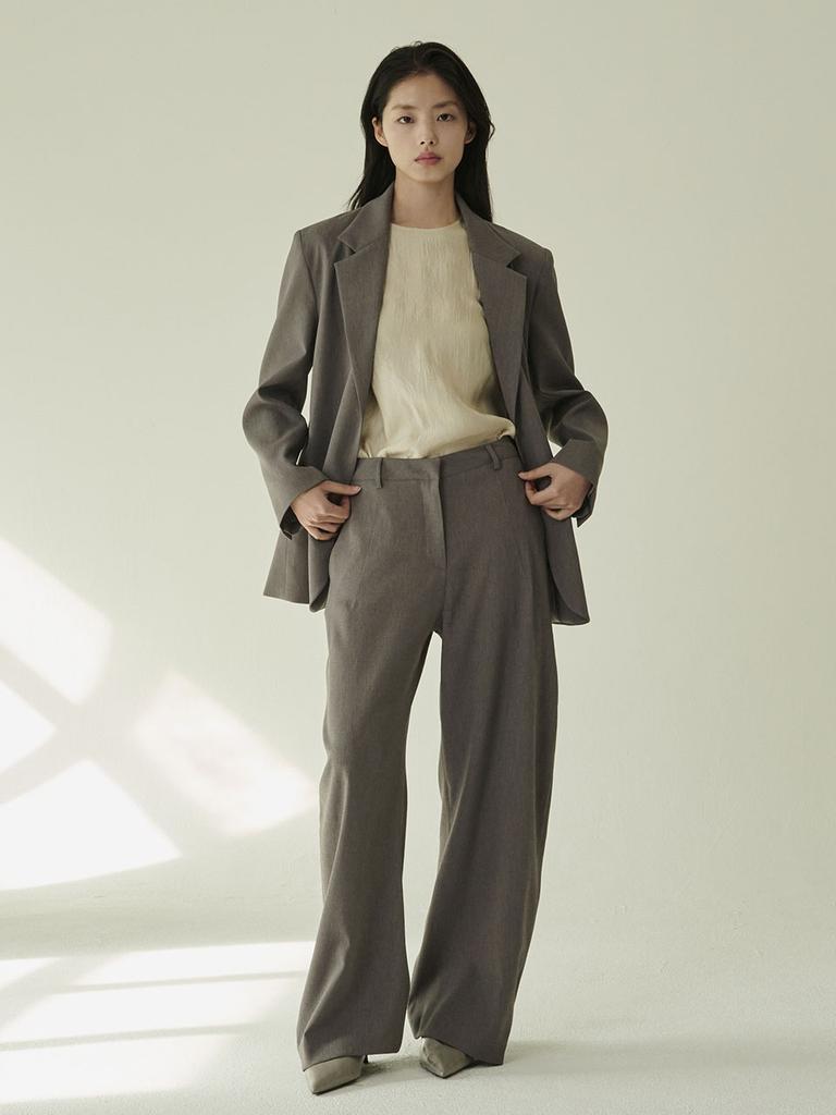 NOUVE Curved Tailoring Pants - Dark Gray