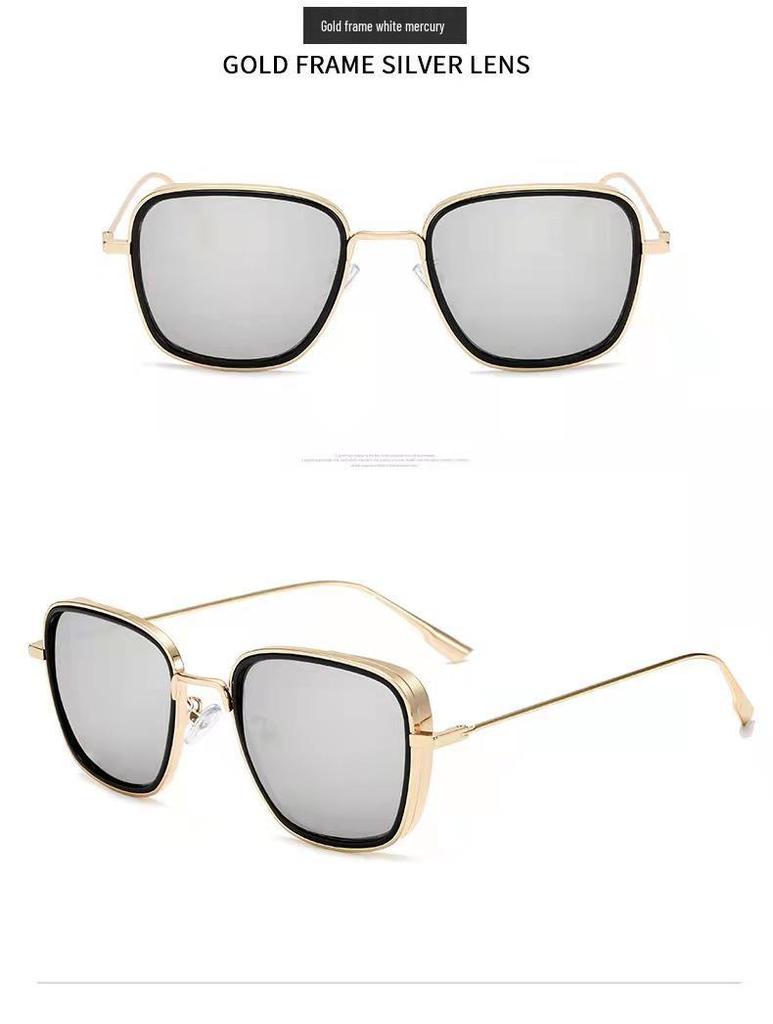 Retro Square Steampunk Metal Sunglasses for Men