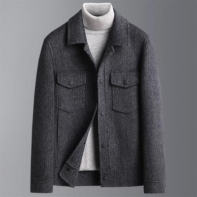 Autumn and Winter Short Double-sided Woolen Woolen Coat Men's Thickened Casual Double-sided Woolen Coat for Men