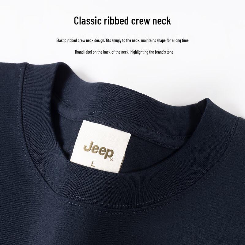 JEEP Men's Pure Cotton Long Sleeve Crew Neck T-Shirt