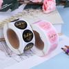 500Pcs Pink Black Handmade With For Your Order Sticker Heart Thanks Sticker