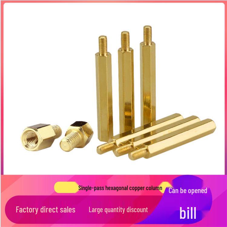 Hexagonal M3 Copper Pillar Motherboard Isolation Support Stud