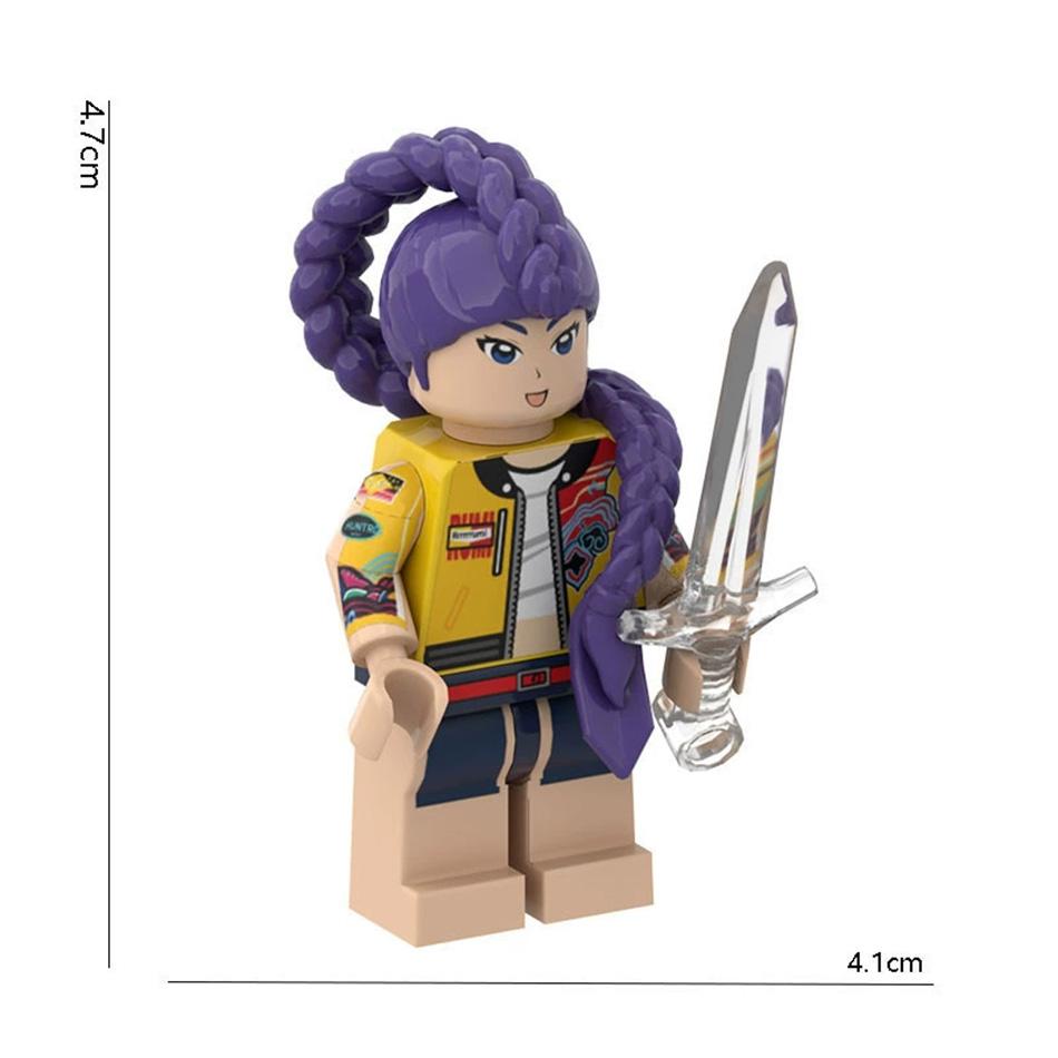 Hot KPOP Demon Hunters Cartoon Dolls Building Blocks Kawaii Action Figure Assembly Toy Children's Educational Toys Gifts