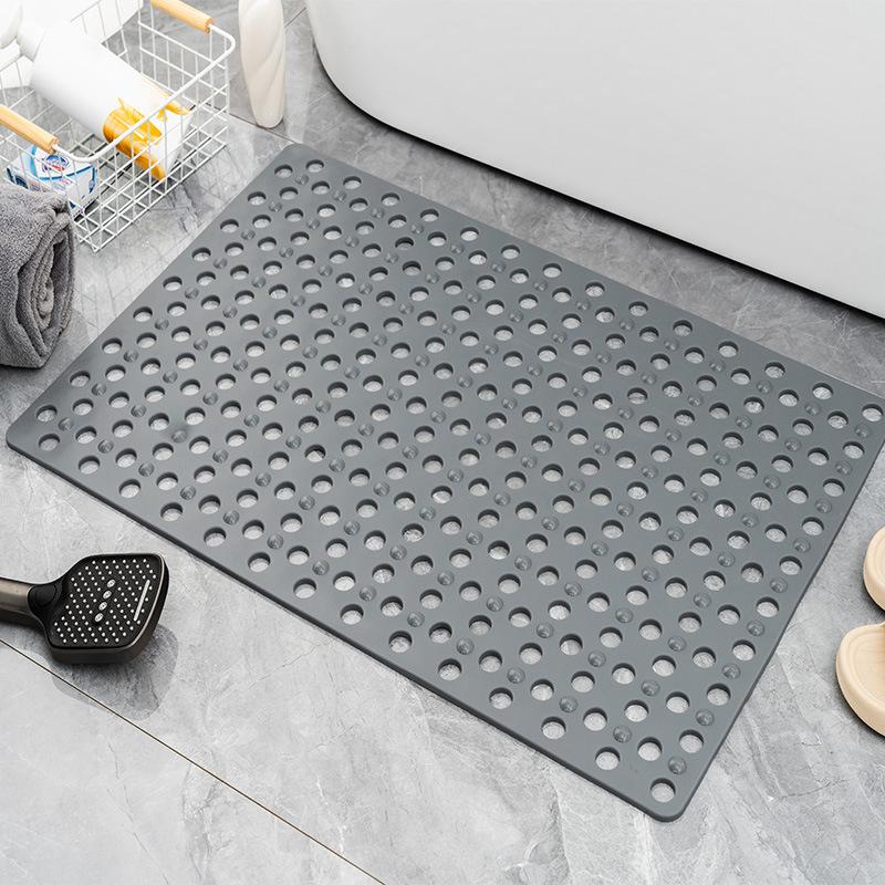 Slip Anti Mould Rubber Anti Slip Bath Mat With Drain Holes Machine Washable Antibacterial Resistant Shower Mat For Shower Or Tub