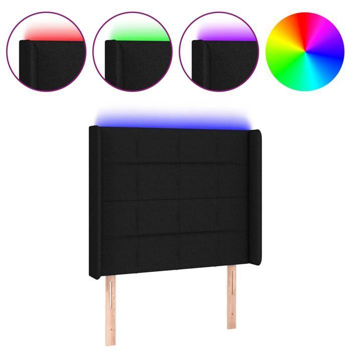 VidaXL LED Headboard Bedroom Furniture Single Bed Accessory Headboard Interior Black 3124040