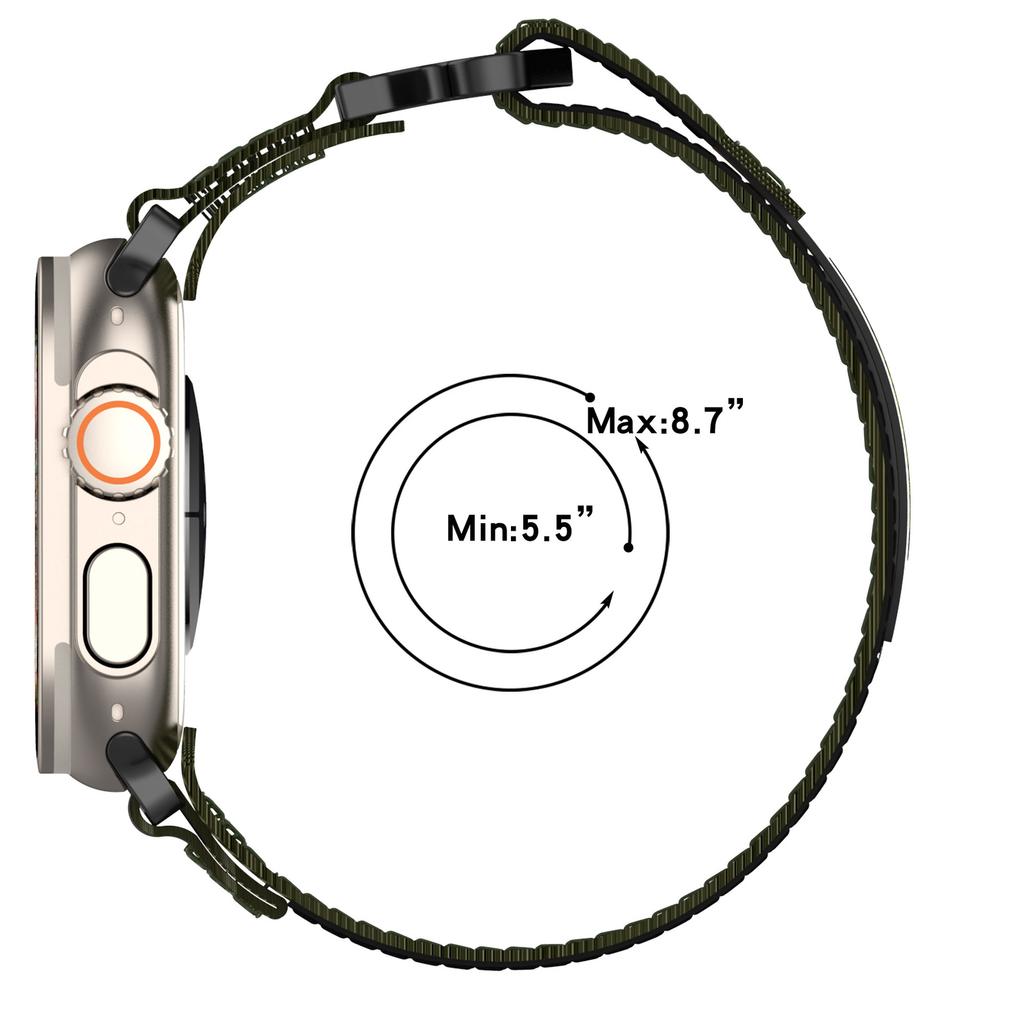 Nylon Band For Apple Watch 10 42mm/9 8 7 41mm/SE (2023) (2022)/SE 6 5 4 40mm/3 2 1 38mm Watchband with Connector