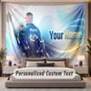 Custom Name Text Tapestry Kylian Mbappe Personalized Polyester Wall Tapestry For Bedroom And Room