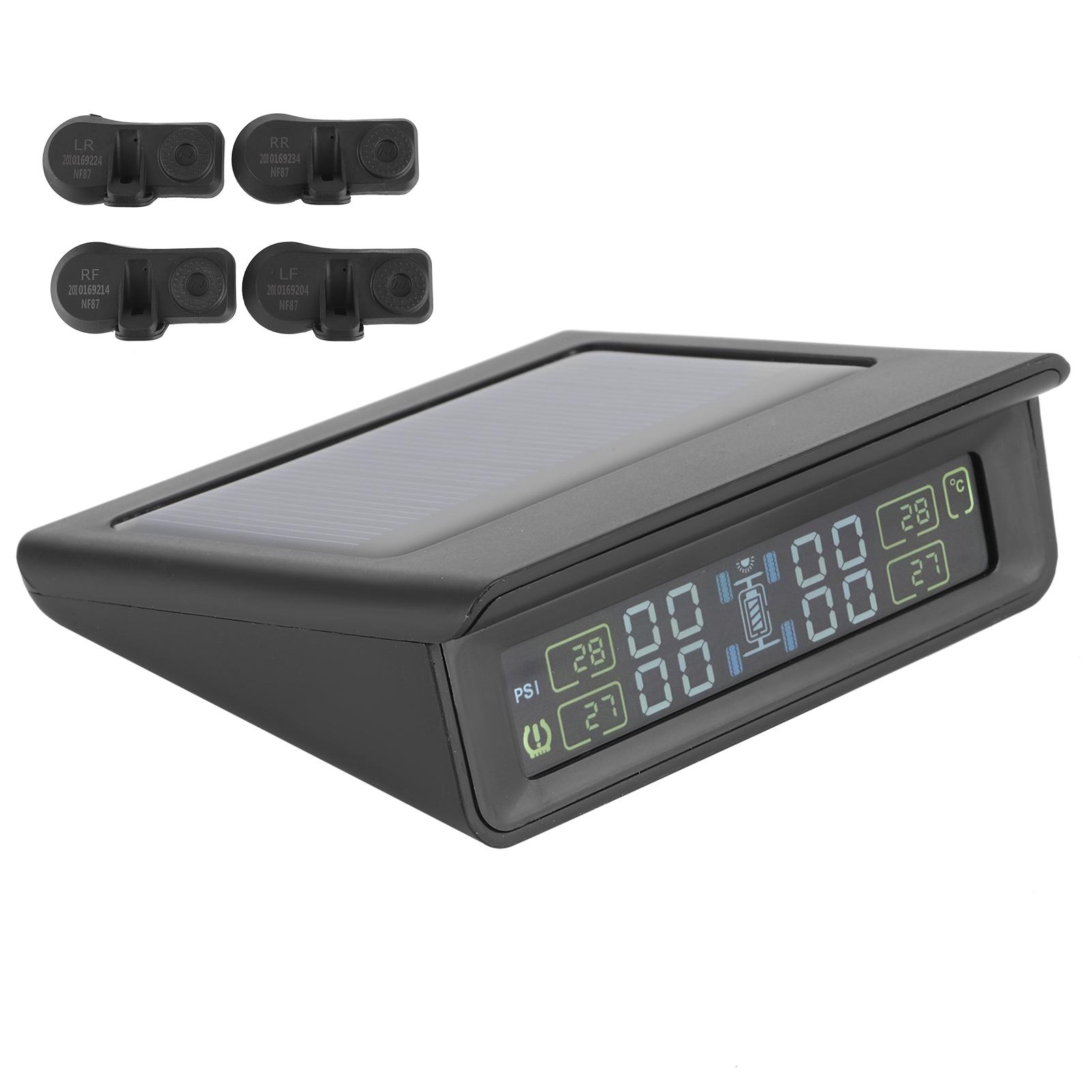 

TPMS беспроводной датчик давления в шинах тестер детектор с 4 датчиками ЖК-дисплей солнечная зарядка