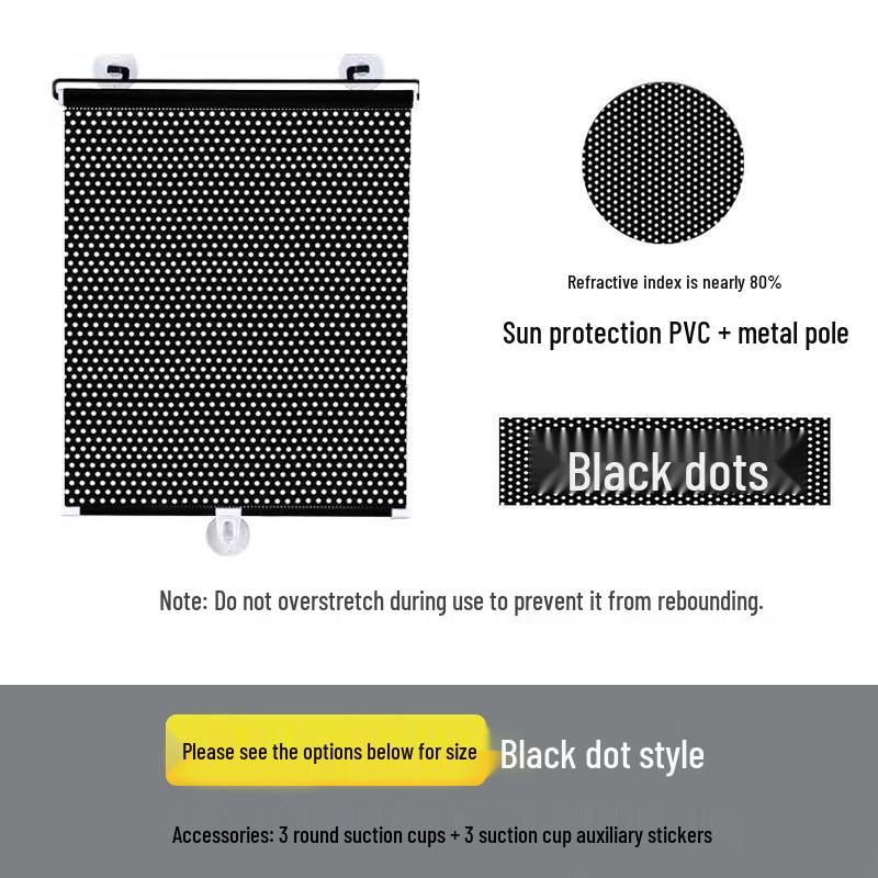 Retractable Car Sunshade & Home Window Blackout Blind with No-Drill Suction Cup 40x60 CM