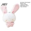 Fluffy Animal Pendant Ribbon Bow Rabbit Plush for Backpacks, Stuffed Plaid Ear Keychain Bunny Bag Charm, Soft Decoration Lightweight