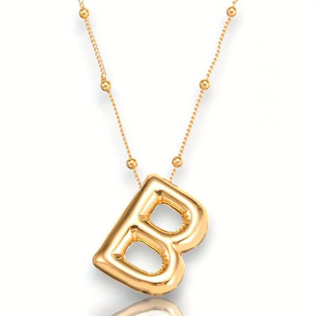 Glossy English Letter Copper Pendant Necklace Jewelry 26 Letter Special Gifts For Women