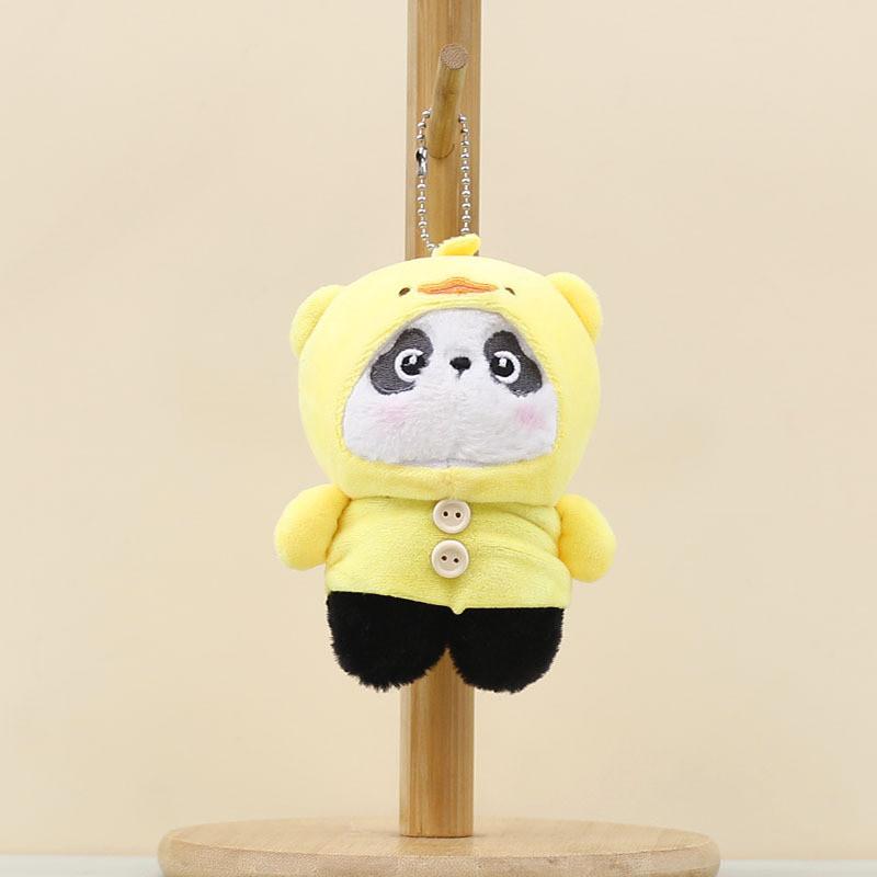 Panda Into Turn Frog Duck Bear Plush Toy Keychain Bag Pendant Doll Kids Gift