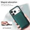For iPhone 17 Pro Case Compatible with MagSafe Leather Back Cover with Detachable Card Holder
