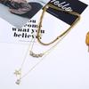 Trendy Multi-layer Cold Style Star Pendant Necklace with Full Diamond Detailing