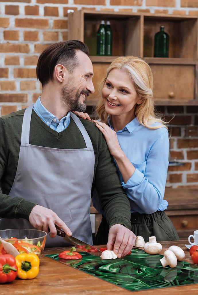 SZKLANA DESKA DO KROJENIA 52x30 MONSTERA