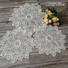 French Romantic White Flower Embroidered Placemat Coaster Vase Plate Bowl Table Mat Bedroom Study Living Room Kitchen Decoration