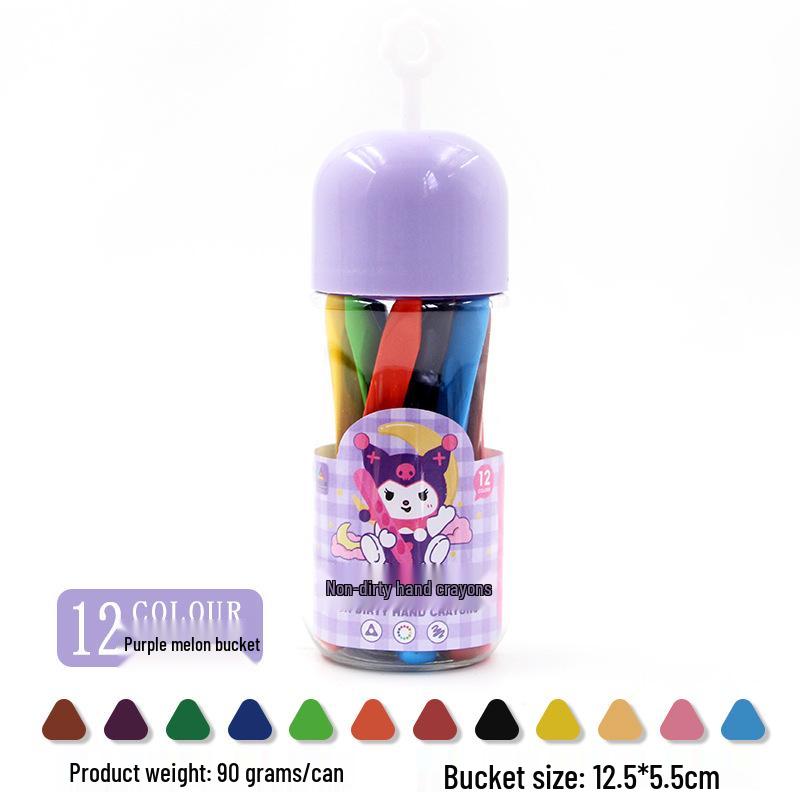 Tide Warm Cartoon Crayons: Mess-Free, Washable, Small Waist Design for Kids